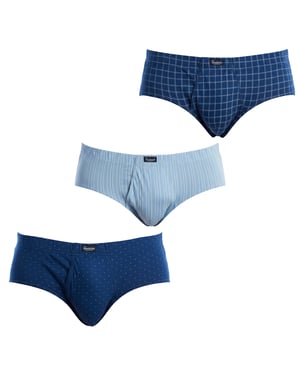 Pack of 3 Men's Essential Printed Briefs with Opening A0090