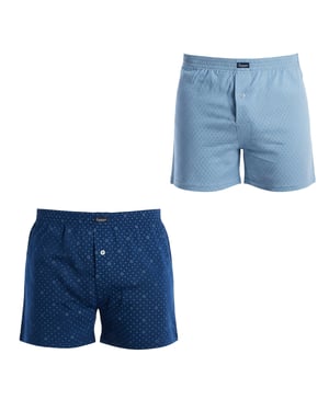 Pack of 2 Essential Cotton Men's Boxer Shorts with Elastic Waistband A0100