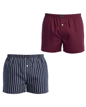 2-Pack Men's Essential Cotton Boxer Shorts with Opening AADXY