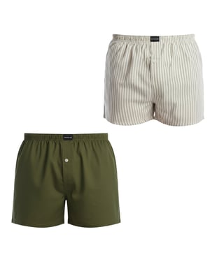 2-Pack Men's Essential Cotton Boxer Shorts with Opening AADXY