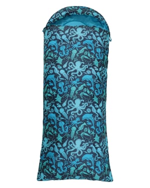 'Apex' Square Patterned Sleeping Bag Mini Camping Summer Holiday Travel Blue