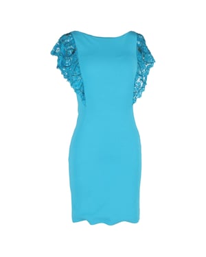 Emilio Pucci Flutter Sleeve Dress in Turquoise Polyester