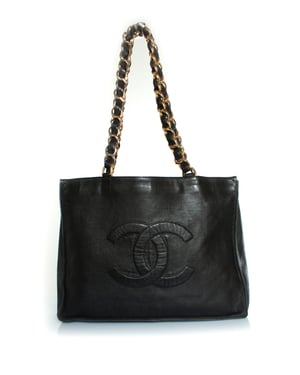 Chanel, Grote shopper in zwart lamshuidleer