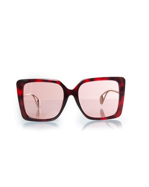 Gucci, rosa oversized Havana solglasögon