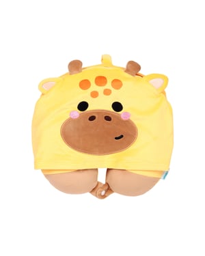 Giraffe Travel Pillow With Hood yellow
