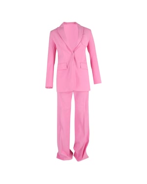 Joseph Single-Breasted Blazer and Trousers Set in Pink Wool