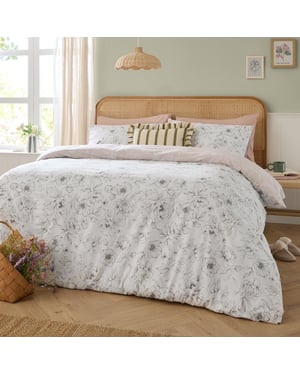 Wylder Bella Reversible Floral Duvet Cover Set, Natural