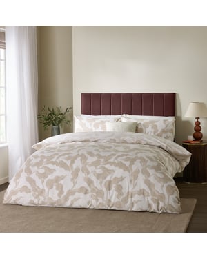 Hoem Lauro Printed Reversible Duvet Cover Set, Stone