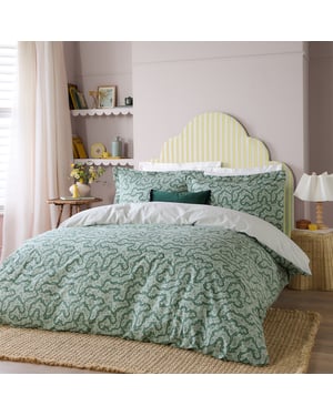 Wylder Brianna Floral 100% Cotton Duvet Cover Set, Tarragon Green