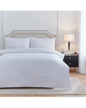 Paoletti Elara Embroidered 100% Cotton Duvet Cover Set, White