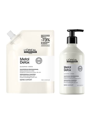 L'oréal Professionnel Metal Detox Shampoo 500ml & Refill Pack 500ml Duo