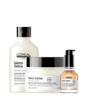 L'oréal Professionnel Serie Expert Metal Detox Shampoo 300ml, Metal Detox Mask 250ml & Metal Detox Anti-deposit Protector Concentrated Oil 50ml Pack