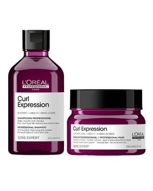 L'oréal Professionnel Serie Expert Curl Expression Clarifying & Anti-build Up Shampoo 300ml & Curl Expression Hair Mask 250ml Duo