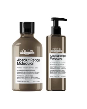 L'oreal Professionnel Serie Expert Absolut Repair Molecular Hair Shampoo 300ml & Rinse-off Serum 250ml Duo