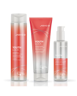 Joico Youthlock Shampoo 300ml, Conditioner 250ml, Anti-frizz Blowout Crème 177ml Pack