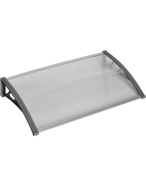 4goodz Deurluifel afdak 110x60 cm met uv- regen- en zonbescherming grijs