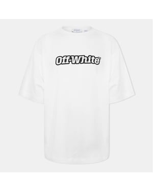 Men's Off White Outline Skte T in White-Black