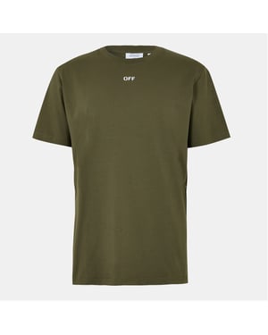Men's Off White Off Stamp T in White Moss