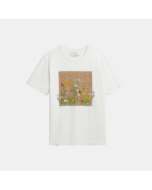 Floral Signature Square Classic T-Shirt In Organic Cotton