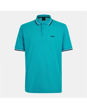 Men's Boss Paddy Short Sleeve Polo Shirt in .Open Green