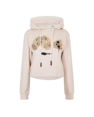 Women's Palm Angels Palm Pa Bear Hoody in Gray Brown