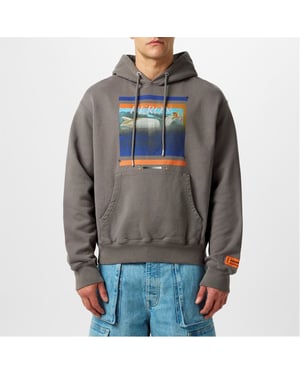 Men's Heron Preston Misprinted Hoodie in Grey/Navy