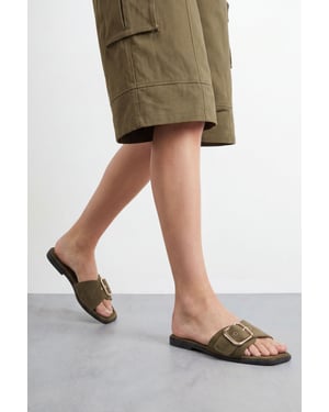 Faith: Freya Faux Suede Buckle Detail Sliders