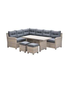 Garden Impressions Seagull lounge-diningset 5-dlg. links vintage willow- zwart