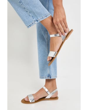 Fidelia Real Leather Flat Sandals