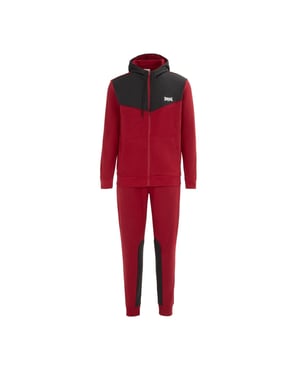 Men's Lonsdale Tracksuit in Dark Red/Grey