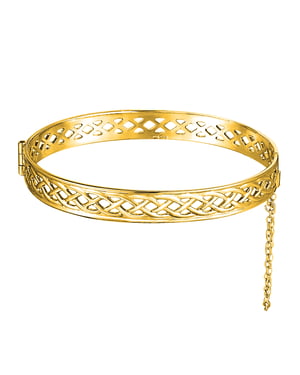 Rolled Gold Celtic Weave Hinged Bangle