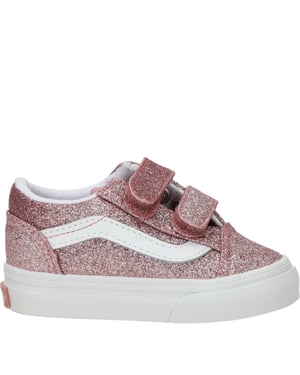 Vans Old Skool V Glitter Rose Gold Sneakers Meisjes