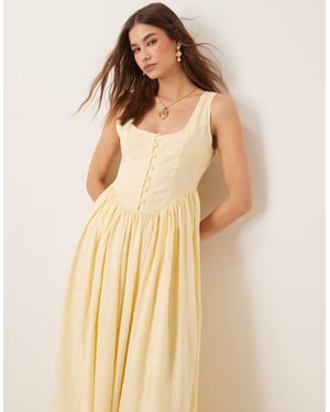 Nobody's Child Cora scoop neck cami midi dress in yellow