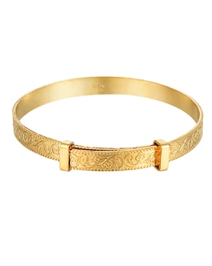 Rolled Gold Adjustable Scroll Bangle