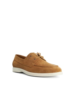 Dune Mens Boldman - Tan Suede Boat Shoes