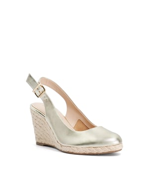 Dune Ladies Capable - Leather Jute Wedge Heel Sandals