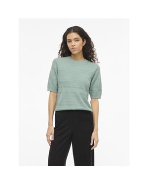 Vila Vimilos s/s o-neck pointelle top -