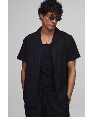 Regular Fit Short Sleeve Linen Blend Shirt
