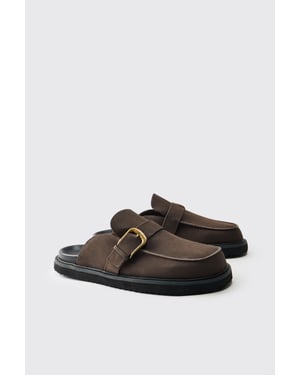 Chunky Buckle PU Mule