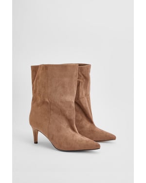 Betty Faux Suede Medium Heel Pointed Boots