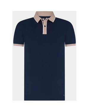 Scotland Blue Polo heren tiger polo contrast colar spe26108ti30sb/4001