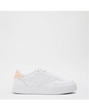 Women's Reebok Court Advance Platform Low Top Sneakers in White/White/Was