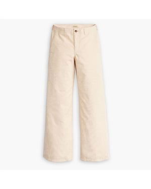 Women's Levis Big Yikes Solid Patterned Wide Leg Chinos in White Swan