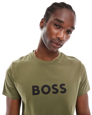 Boss beach t-shirt in khaki