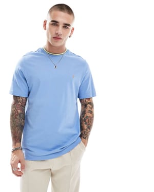 Farah alvin t-shirt in light blue with collar tipping