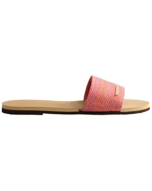 Women's Havaianas Hav. You Malta Golden 37 38 Flip Flops in Dark Black
