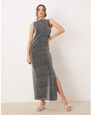 Selected Femme maxiklänning med slits i silver