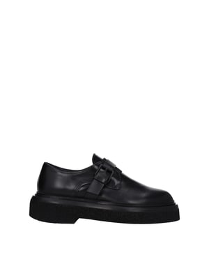 Max Mara Svarta Läder Oxfords och Derbys