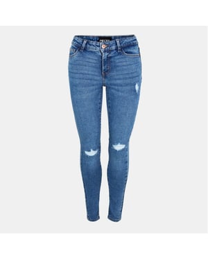 Women's Pieces Jeans Fem Wov in Blue Denim