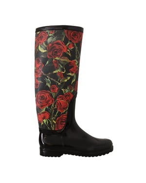 Dolce & Gabbana Svarta Polyvinyl Regnstövlar